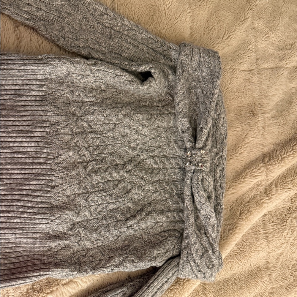 White House Black Market Off-the-Shoulder Gray Sweater